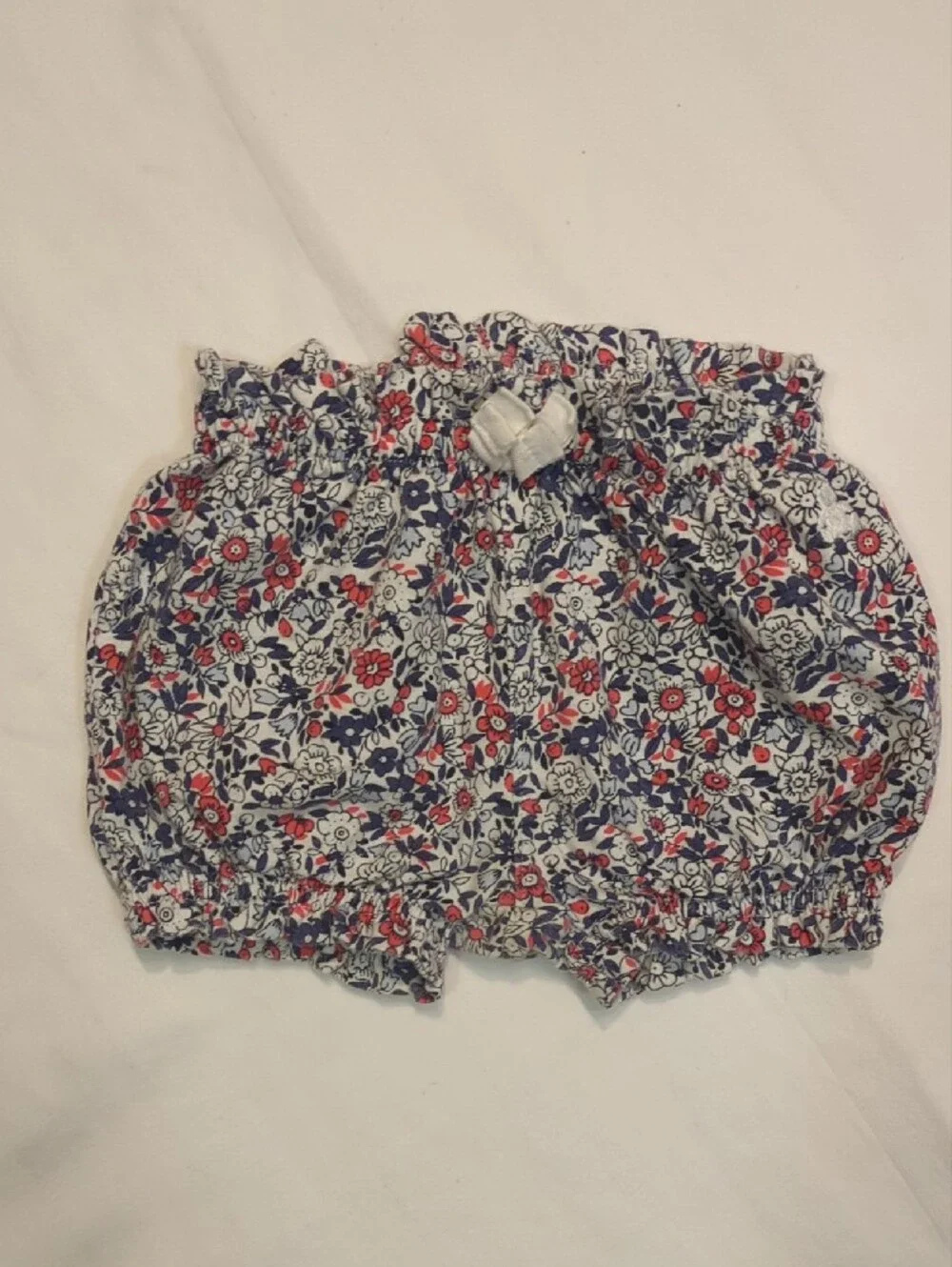 Baby Gap Floral and Stripe Cotton Shorts Set - Pink & Navy